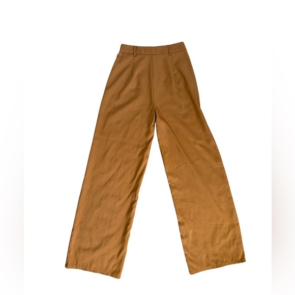 PrettyLittleThing Camel Wide-Leg Trousers | Size 4 - Picture 2 of 3